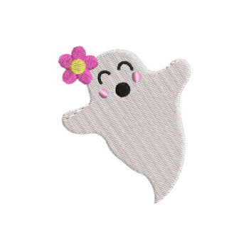 Ghost With Flower Machine Embroidery Design