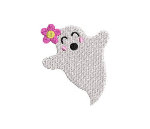 Ghost With Flower Machine Embroidery Design