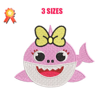 Baby Girl Shark Machine Embroidery Design