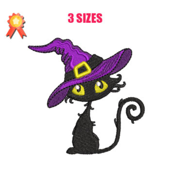 Cat With Hat Machine Embroidery Design