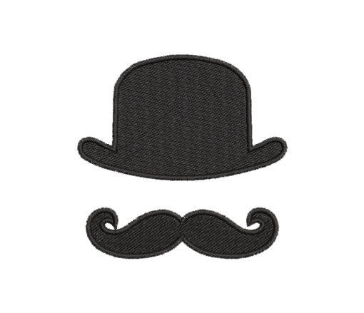 Moustaches Hat Machine Embroidery Design