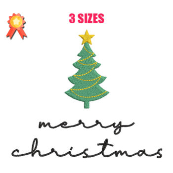 Merry Christmas Machine Embroidery Design