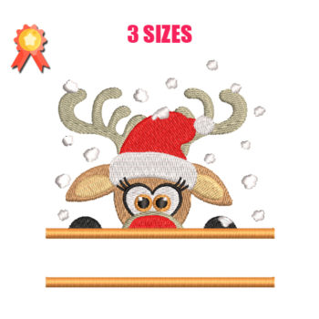 Christmas Reindeer Machine Embroidery Design