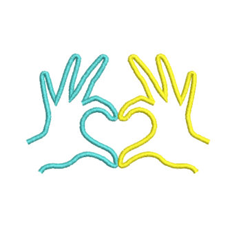 Hands Heart Ukraine Machine Embroidery Design