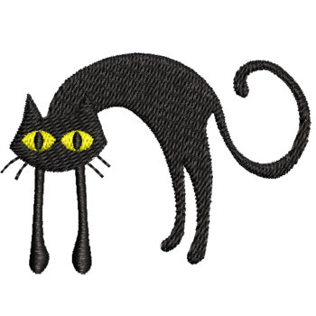Black Cat Machine Embroidery Design
