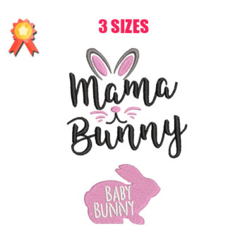 Mama Bunny Machine Embroidery Design