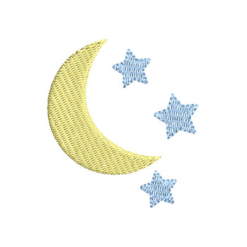 Moon With Stars Machine Embroidery Design
