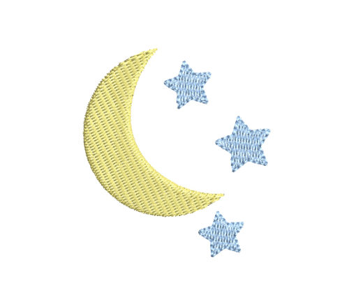Moon With Stars Machine Embroidery Design