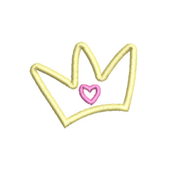 Crown With Heart Machine Embroidery Design