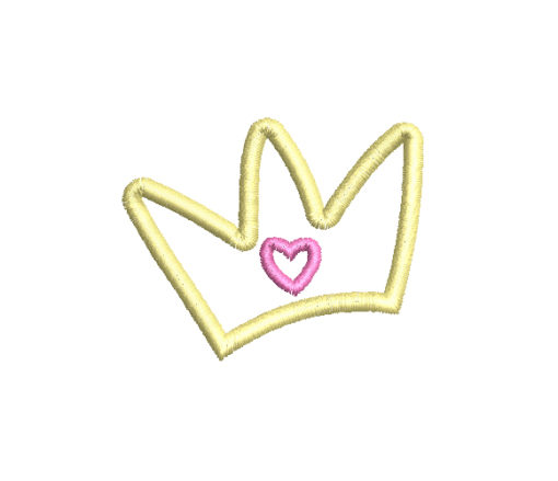 Crown With Heart Machine Embroidery Design