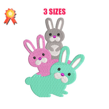 Easter Bunnies Machine Embroidery Design