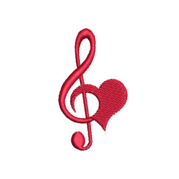 Love Music Machine Embroidery Design