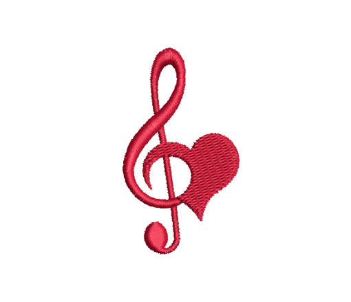 Love Music Machine Embroidery Design