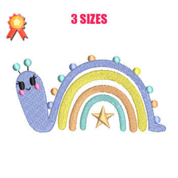 Rainbow Caterpillar Machine Embroidery Design