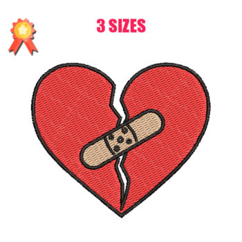 Broken Heart 4 Machine Embroidery Design