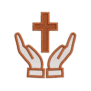 Hands and cross Machine Embroidery Design