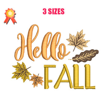 Hello Fall Machine Embroidery Design