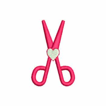Love Scissors Machine Embroidery Design