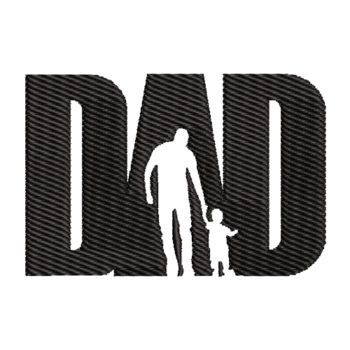 Father and Child Silhouette Machine Embroidery Design