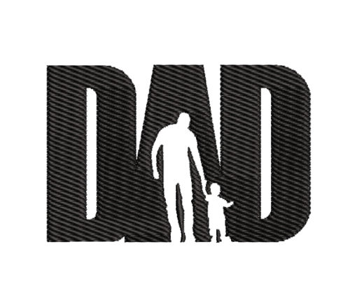 Father and Child Silhouette Machine Embroidery Design