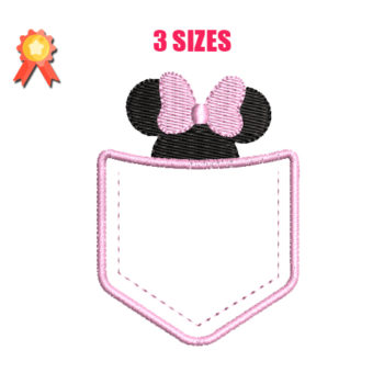 Minnie Mouse Pocket Machine Embroidery Design